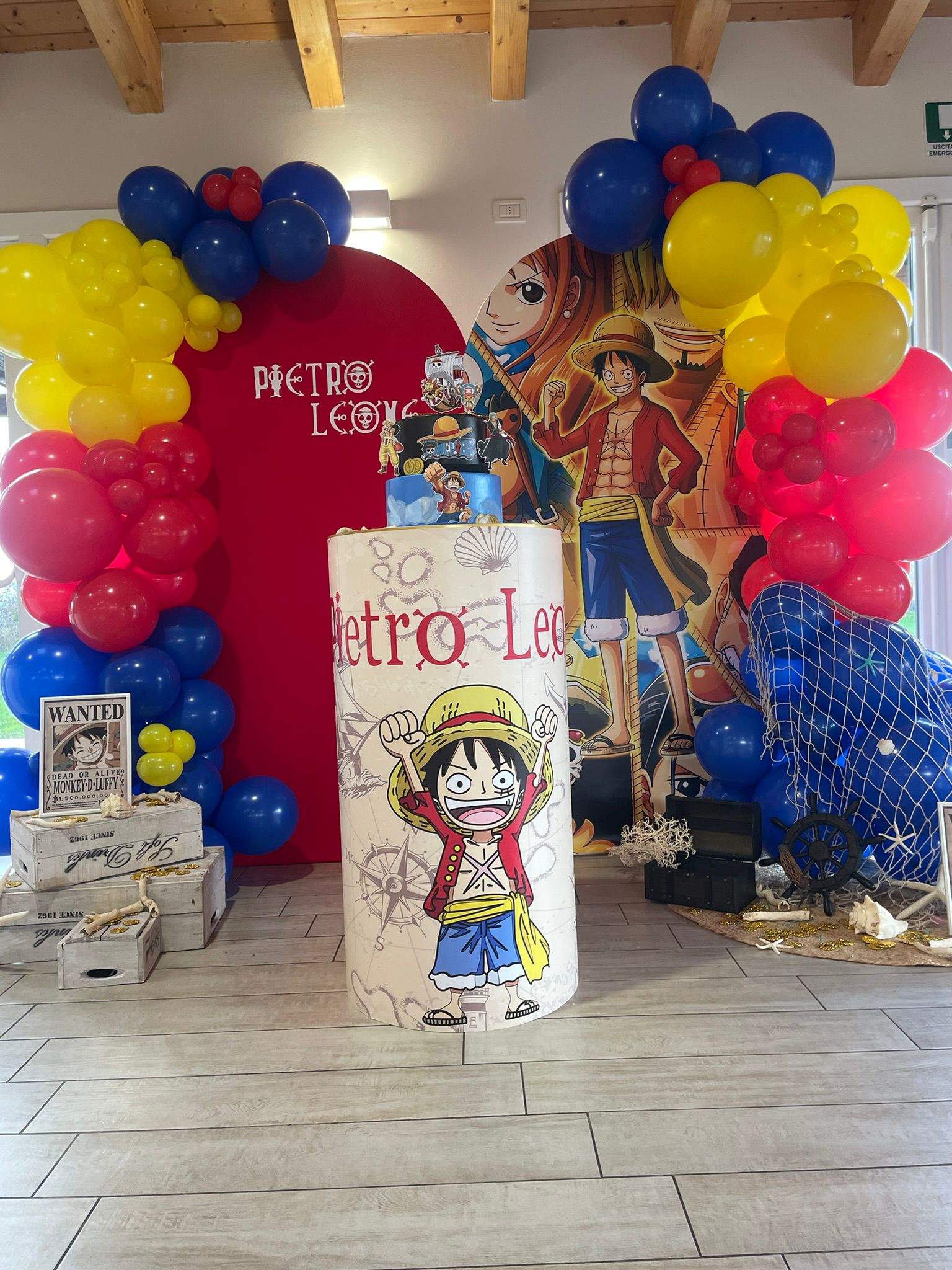 Allestimento palloncini primo compleanno Pietro Leone